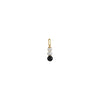 Design Letters Pearl Stick Charm 4 Mm Pendant Gold Plated, Black Agate