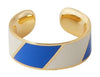 Design Letters Striped Candy Ring, Cobalt Blue/White