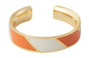 Design Letters Striped Candy Ring, Orange Tiger/White