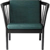 Fdb Møbler J146 Armchair, Black Oak, Dark Green Fabric