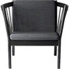 Fdb Møbler J146 Armchair, Black Oak, Dark Grey Fabric