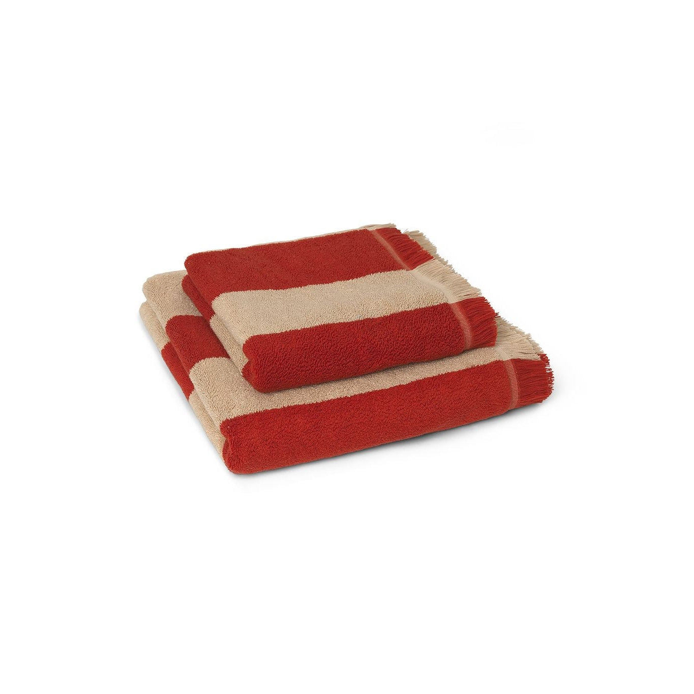 [product_category]-Ferm Living Alee Towel 50x100 Cm, Light Camel/Red-Ferm Living-5704723285472-1104265581-FER-5