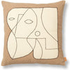 Ferm Living Figure Cushion, Dark Taupe/Off White