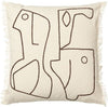 Ferm Living Figure Cushion, Off White/Coffee