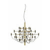  2097/30 Frosted Chandelier Brass