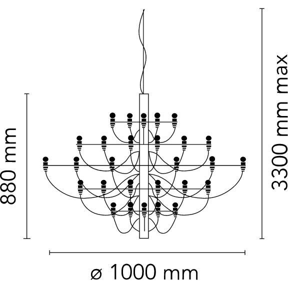 [product_category]-Flos 2097/50 Frosted Chandelier, Black Matt-Flos-8059607000458-A1501031-FLO-6