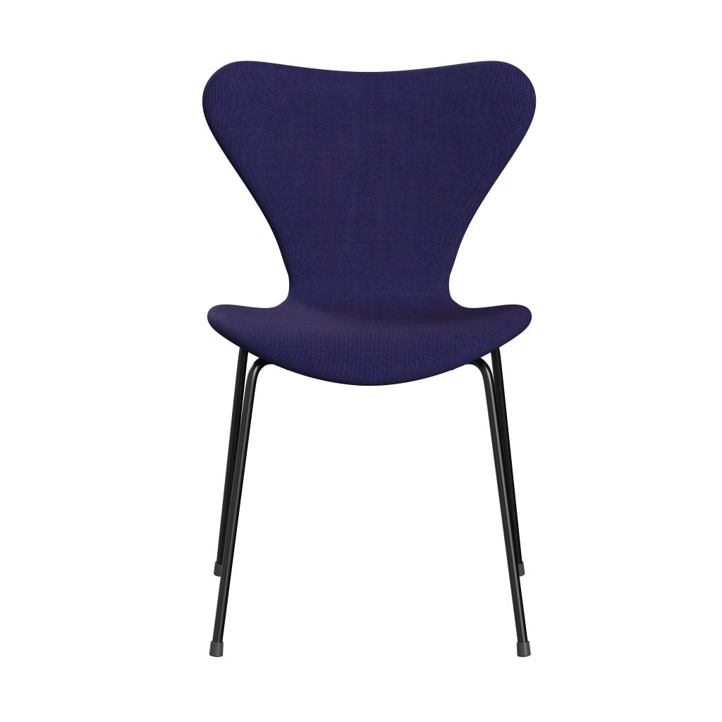 [product_category]-Fritz Hansen 3107 Chair Full Upholstery, Black/Canvas Eclectic Blue-Fritz Hansen-3107FU-CA0666-DRBL-FRI-1