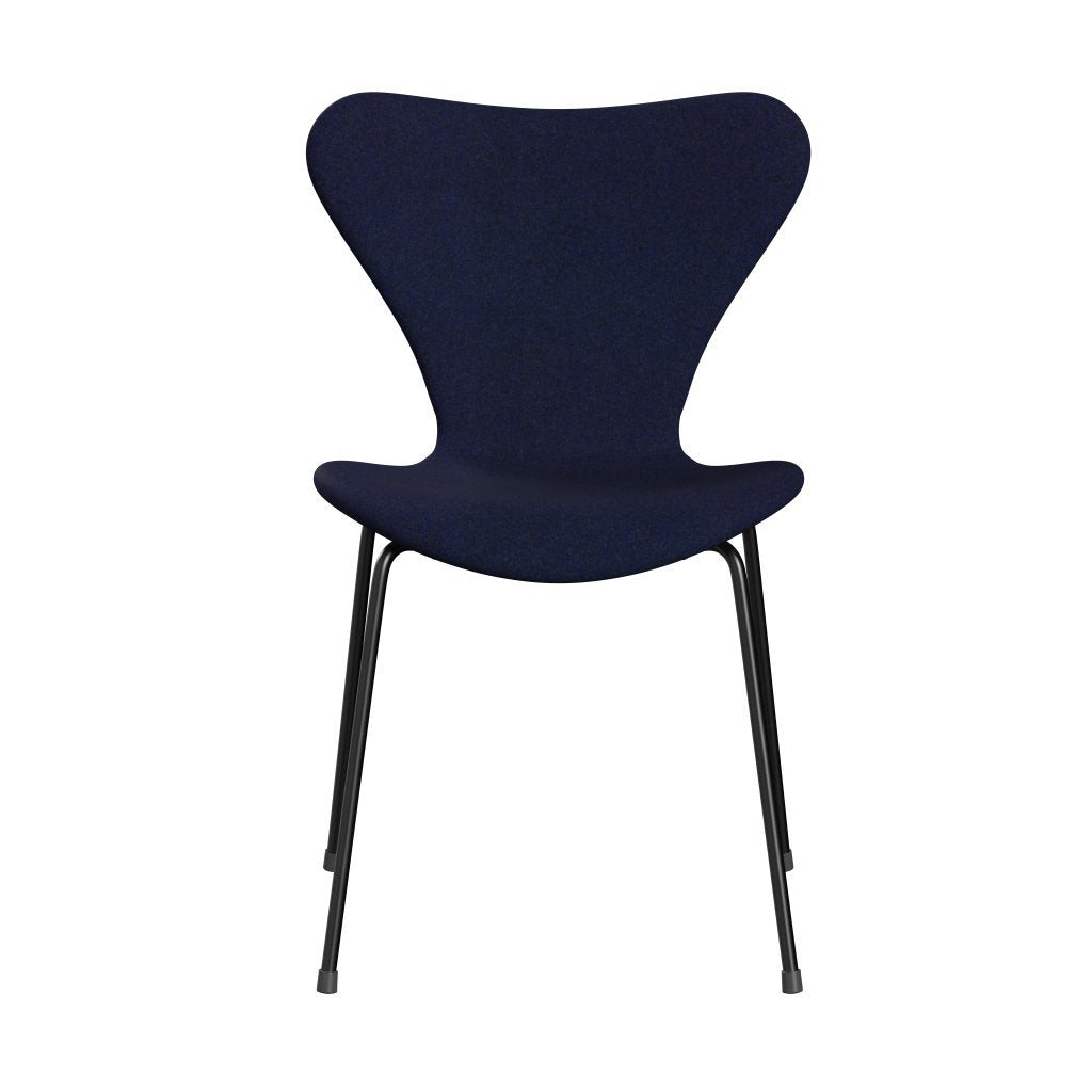 [product_category]-Fritz Hansen 3107 Chair Full Upholstery, Black/Divina Md Midnight Blue-Fritz Hansen-3107FU-DMD773-DRBL-FRI-1