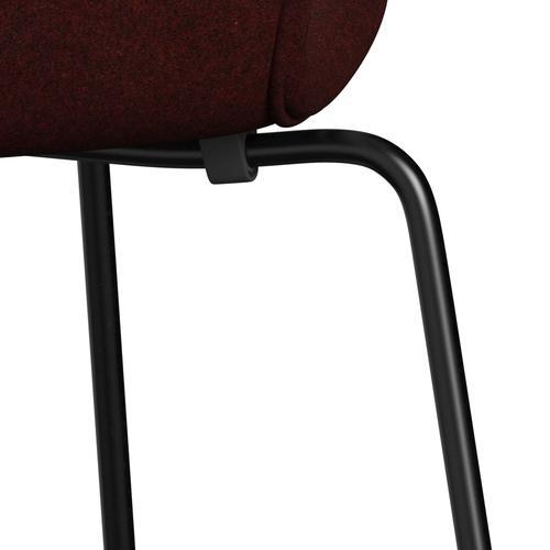 [product_category]-Fritz Hansen 3107 Chair Full Upholstery, Black/Divina Melange Burgundy-Fritz Hansen-3107FU-DIM597-DRBL-FRI-7