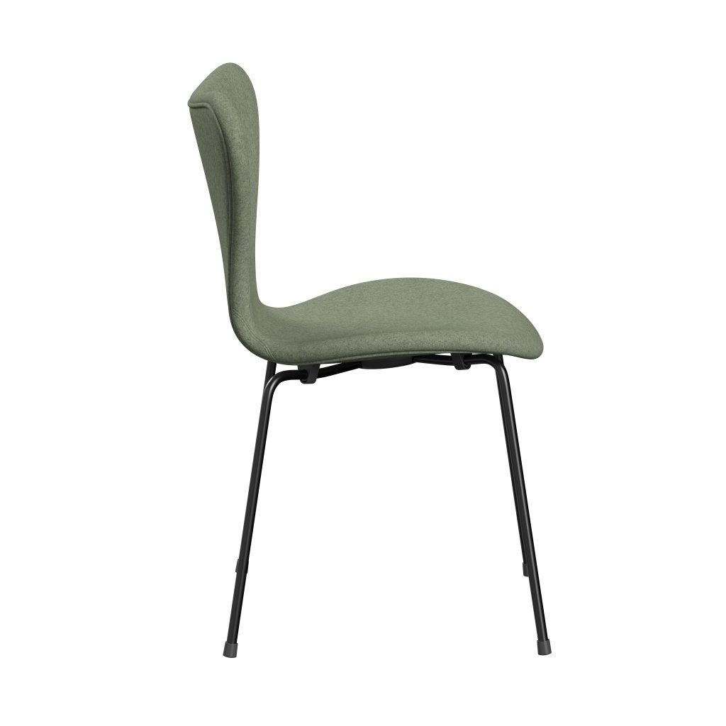 [product_category]-Fritz Hansen 3107 Chair Full Upholstery, Black/Divina Melange Light Green-Fritz Hansen-3107FU-DIM917-DRBL-FRI-3