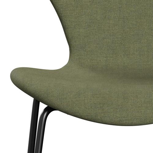 [product_category]-Fritz Hansen 3107 Chair Full Upholstery, Black/Remix Green-Fritz Hansen-3107FU-REM933-DRBL-FRI-6