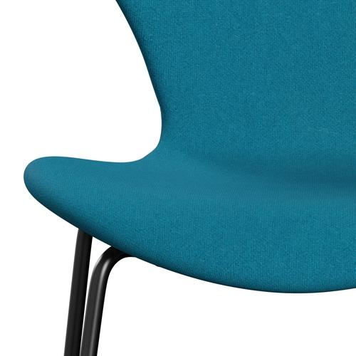 [product_category]-Fritz Hansen 3107 Chair Full Upholstery, Black/Tonus Turquoise-Fritz Hansen-3107FU-TON854-DRBL-FRI-6