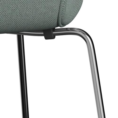 [product_category]-Fritz Hansen 3107 Chair Full Upholstery, Chrome/Re Wool Light Aquamarine/Natural-Fritz Hansen-3107FU-REW868-CST-FRI-7