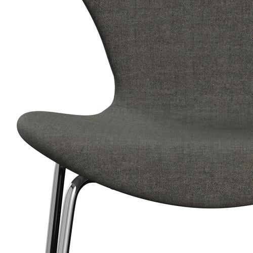 [product_category]-Fritz Hansen 3107 Chair Full Upholstery, Chrome/Remix Black & White-Fritz Hansen-3107FU-REM152-CST-FRI-6