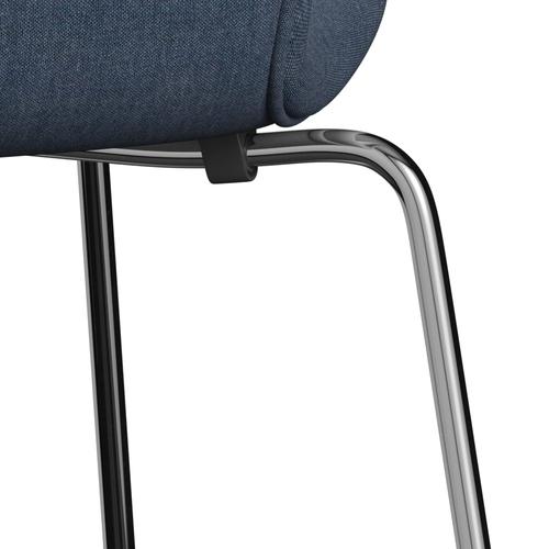 [product_category]-Fritz Hansen 3107 Chair Full Upholstery, Chrome/Remix Dark Blue (Rem836)-Fritz Hansen-3107FU-REM836-CST-FRI-7