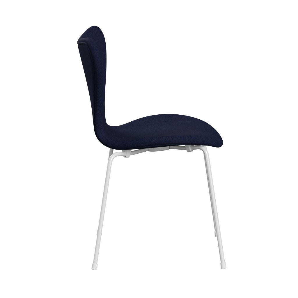 [product_category]-Fritz Hansen 3107 Chair Full Upholstery, White/Divina Md Midnight Blue-Fritz Hansen-3107FU-DMD773-DRWH-FRI-3