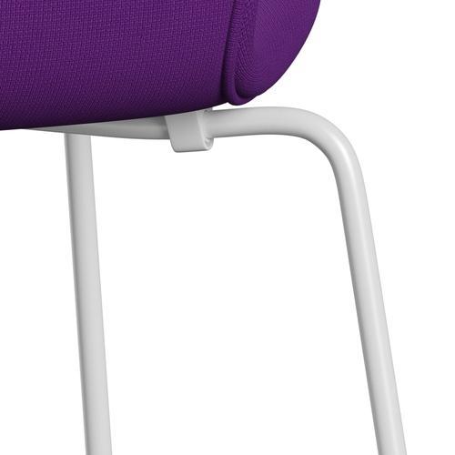 [product_category]-Fritz Hansen 3107 Chair Full Upholstery, White/Fame Violet-Fritz Hansen-3107FU-F65084-DRWH-FRI-7