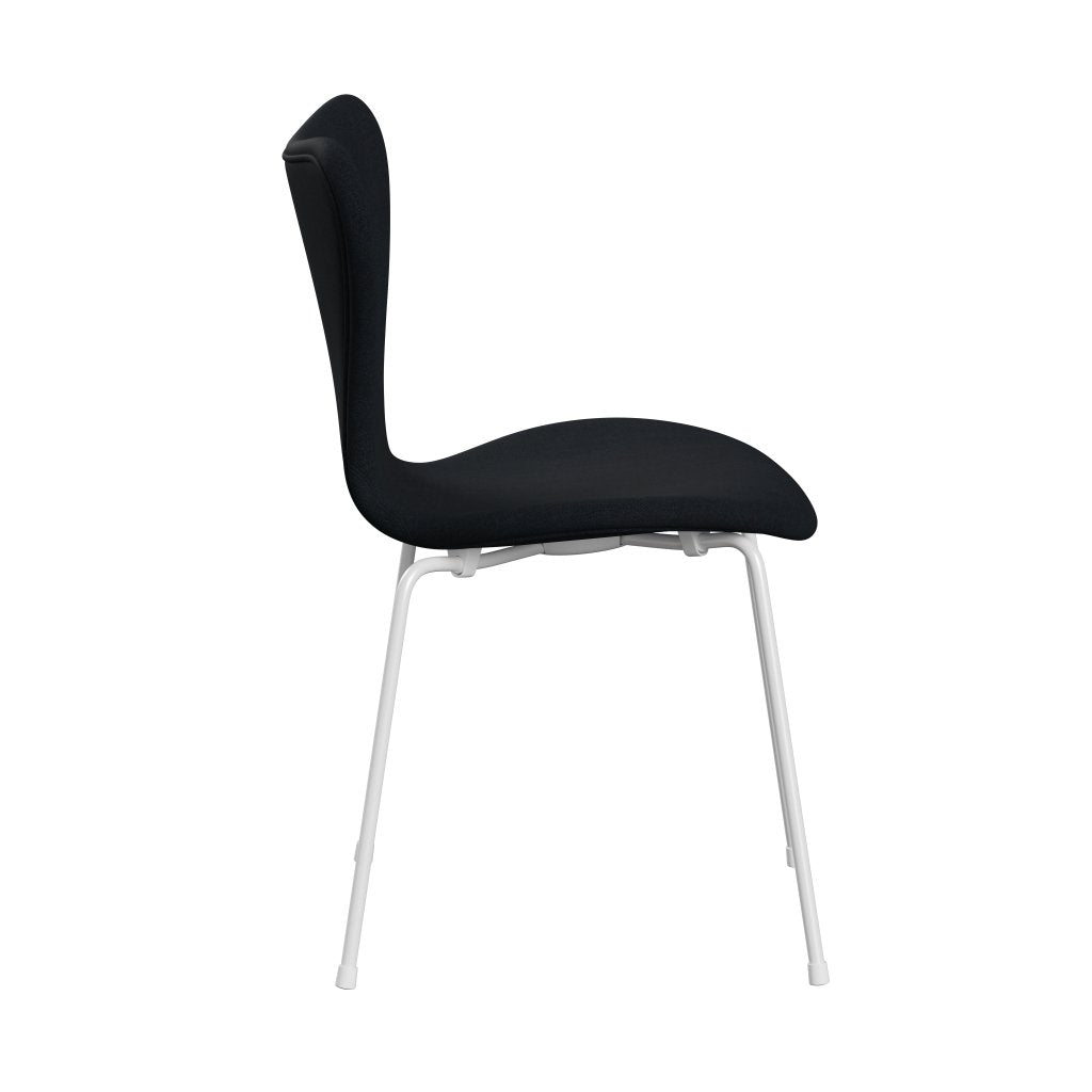 [product_category]-Fritz Hansen 3107 Chair Full Upholstery, White/Remix Black (Rem996)-Fritz Hansen-3107FU-REM996-DRWH-FRI-3