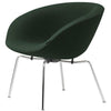  Aj Pot Lounge Chair Chromed Frame Fabric Christianshavn Dark Green Plain