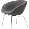  Aj Pot Lounge Chair Chromed Frame Fabric Christianshavn Light Grey