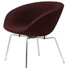  Aj Pot Lounge Chair Chromed Frame Fabric Christianshavn Red