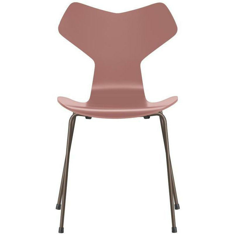 [product_category]-Fritz Hansen Grand Prix Chair Lacquered Wild Rose Bowl, Brown Bronze Base-Fritz Hansen-3130-Lacquered-WildRose-BrownBronze-FRI-1