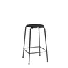 Fritz Hansen High Dot Counter Stool 4 Legs, Intense Leather Black/Black Powder Coated Base