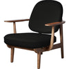  Jh97 Fred Lounge Chair Dark Stained Oak Black