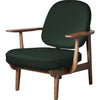  Jh97 Fred Lounge Chair Dark Stained Oak Green