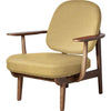  Jh97 Fred Lounge Chair Dark Stained Oak Yellow