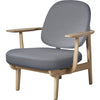  Jh97 Fred Lounge Chair Lacquered Oak Light Grey