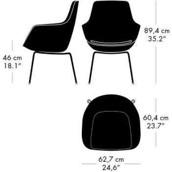 [product_category]-Fritz Hansen Little Giraffe Armchair Black Base Fabric Christianshavn, Red Uni-Fritz Hansen-3201-BLCK-CHRI-1140-FRI-2