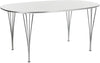 Fritz Hansen Super Ellipse Table Chrome 100 X150 Cm, White Laminate