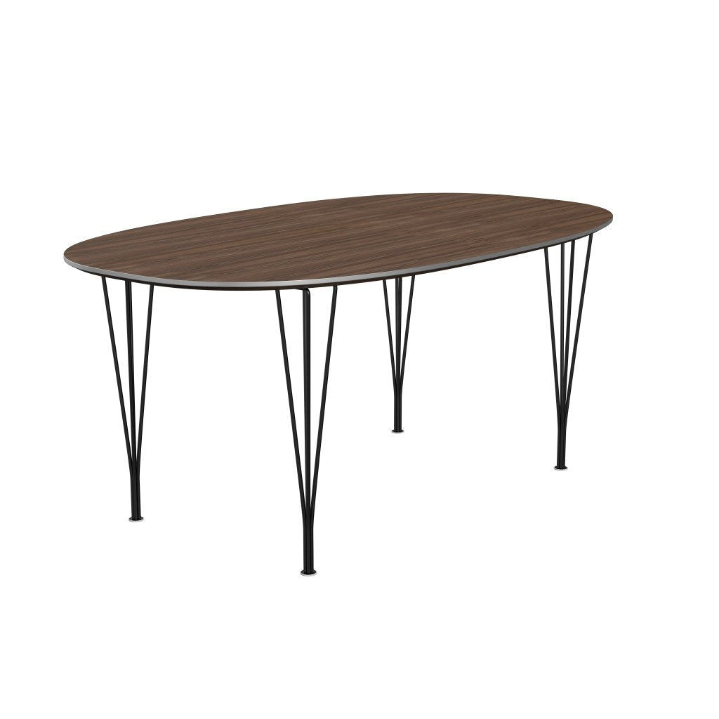 [product_category]-Fritz Hansen Superellipse Dining Table Black/Walnut Veneer, 170x100 Cm-Fritz Hansen-B616-WAL001-SPAL-DRBL-FRI-2