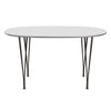 Fritz Hansen Superellipse Dining Table Brown Bronze/White Fenix Laminates, 135x90 Cm