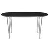 Fritz Hansen Superellipse Dining Table Chrome/Black Fenix Laminates, 150x100 Cm