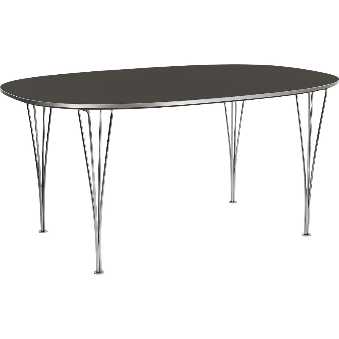 [product_category]-Fritz Hansen Superellipse Dining Table Chrome/Grey Bromo Veneer, 120 X180 Cm-Fritz Hansen-B613-grey bromo-FRI-1