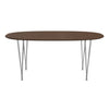 Fritz Hansen Superellipse Dining Table Chrome/Walnut Veneer With Walnut Table Edge, 170x100 Cm