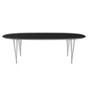 Fritz Hansen Superellipse Dining Table Grey Powder Coated/Black Fenix Laminates, 240x120 Cm