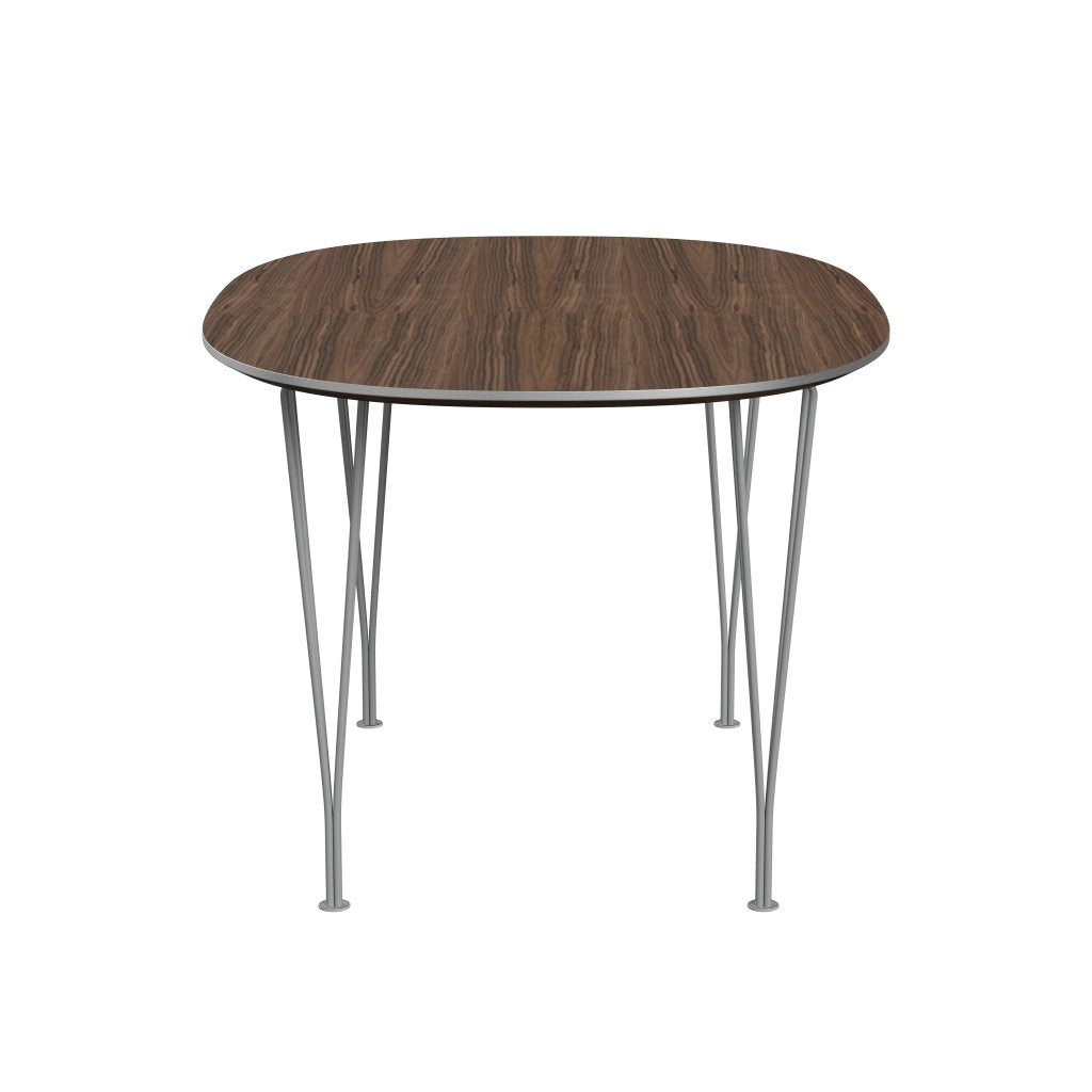 [product_category]-Fritz Hansen Superellipse Dining Table Grey Powder Coated/Walnut Veneer, 135x90 Cm-Fritz Hansen-B611-WAL001-SPAL-GRBA-FRI-3