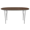 Fritz Hansen Superellipse Dining Table Grey Powder Coated/Walnut Veneer, 150x100 Cm