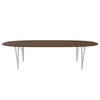 Fritz Hansen Superellipse Dining Table Grey Powder Coated/Walnut Veneer With Walnut Table Edge, 300x130 Cm