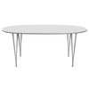 Fritz Hansen Superellipse Dining Table Grey Powder Coated/White Fenix Laminates, 180x120 Cm