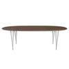 Fritz Hansen Superellipse Dining Table Silver Grey/Walnut Veneer, 240x120 Cm