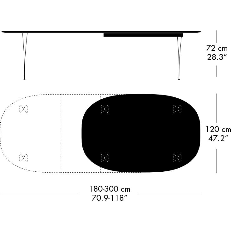 [product_category]-Fritz Hansen Superellipse Extendable Table Black/Grey Fenix Laminates, 300x120 Cm-Fritz Hansen-B619-FXGRL-SPAL-DRBL-FRI-5