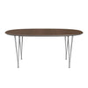 Fritz Hansen Superellipse Extending Table Grey Powder Coated/Walnut Veneer, 270x100 Cm