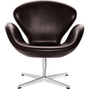 Fritz Hansen Svanen Lounge Chair Leather, Elegance Dark Brown