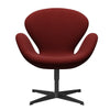  Swan Lounge Chair Black Lacquered/Diablo Wine Red