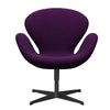  Swan Lounge Chair Black Lacquered/Divina Violet (696)