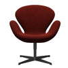  Swan Lounge Chair Black Lacquered/Hallingdal Red/Black